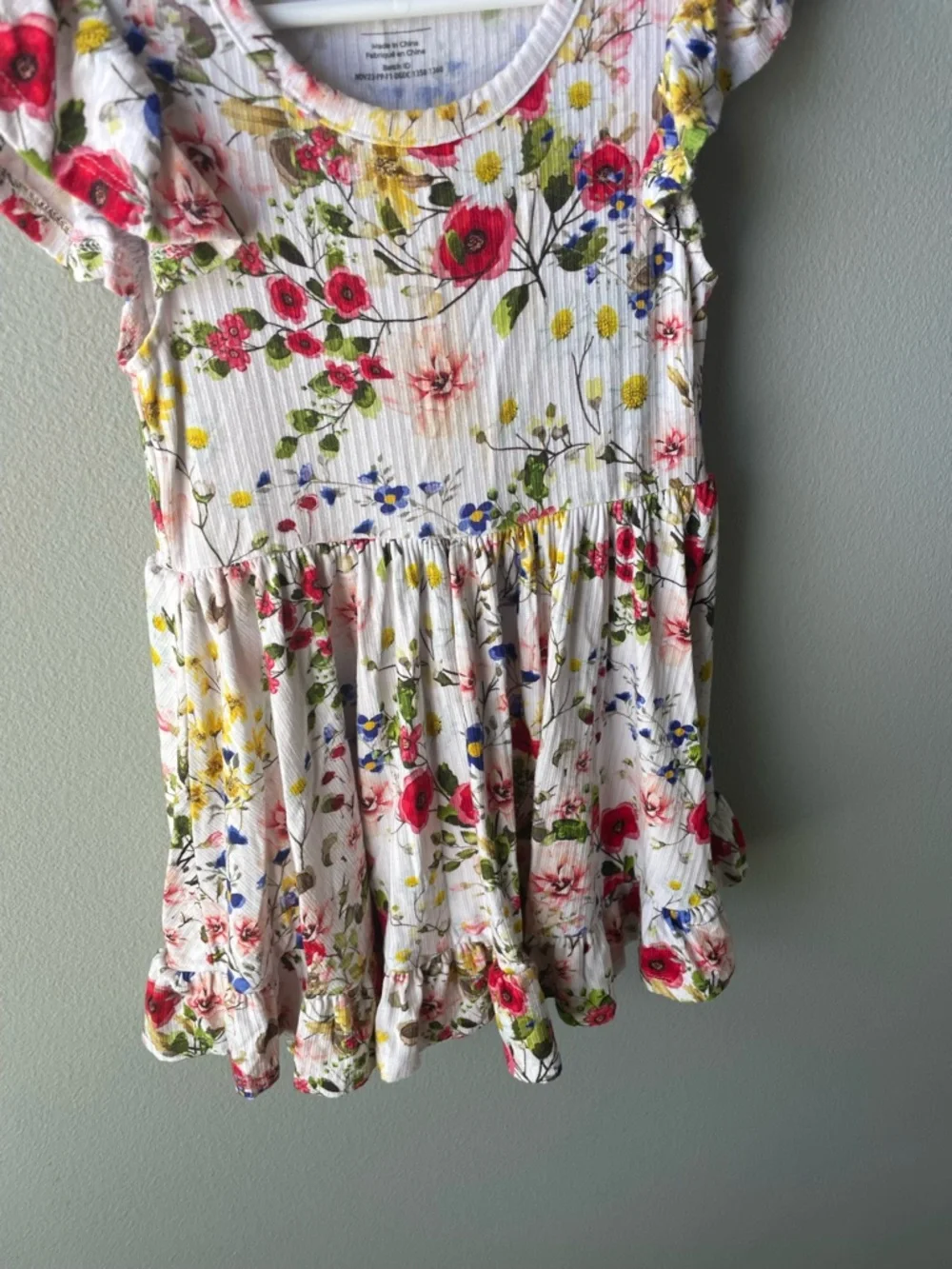 Posh Peanut Barbara Cap Sleeve Ruffled Twirl Dress - Bamboo Ribbed Fabric - Picture 2 of 6